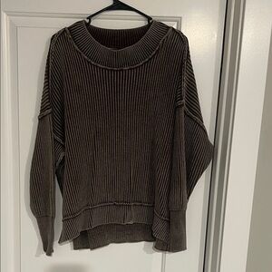 Zenana Outfitters Chocolate Ribbed Turtleneck Sweater